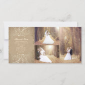 Gold Gipskraut Elegant Wedding Foto Vielen Dank Dankeskarte (Vorderseite)