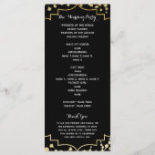 Gold Gipskraut Floral Black Wedding Program Programm (Rückseite)