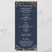 Gold Gipskraut Floral Blue Wedding Program Programm (Rückseite)