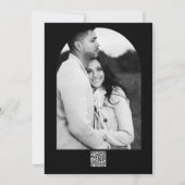 Gold Gipskraut Floral Elegante Schwarze Hochzeit Einladung (Rückseite)