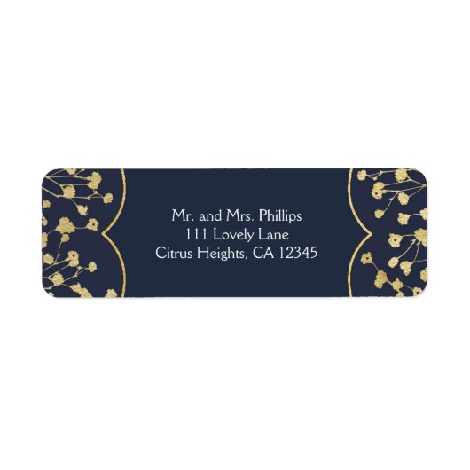 Gold Gipskraut Floral Rustic Blue Wedding (Vorne)