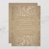 Gold Gipskraut Kraft Birthday Party Einladung (Vorne/Hinten)
