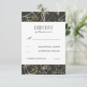 Gold Gipskraut-Rose Hochzeiten von RSVP-Karten RSVP Karte (Stehend Vorderseite)