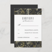 Gold Gipskraut-Rose Hochzeiten von RSVP-Karten RSVP Karte (Vorne/Hinten)