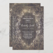 Gold Gipskraut Rustic Country Graduation Party Einladung (Vorne/Hinten)