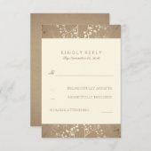 Gold Gipskraut Wedding RSVP Cards (Vorne/Hinten)