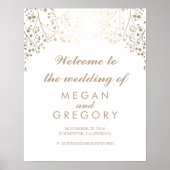Gold Gipskraut Wedding Welcome Sign Poster (Vorne)