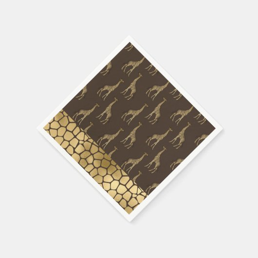 Gold Giraffe Chic Elegant Stilvoll Serviette (Ecke)