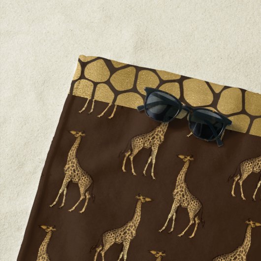 Gold Giraffe Chic Elegant Stilvolle Safari Strandtuch (Beispiel)