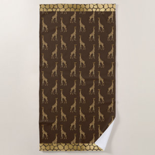 Gold Giraffe Chic Elegant Stilvolle Safari Strandtuch
