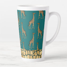 Gold Giraffe Elegant Aquamarin Chic Stilvoll Milchtasse