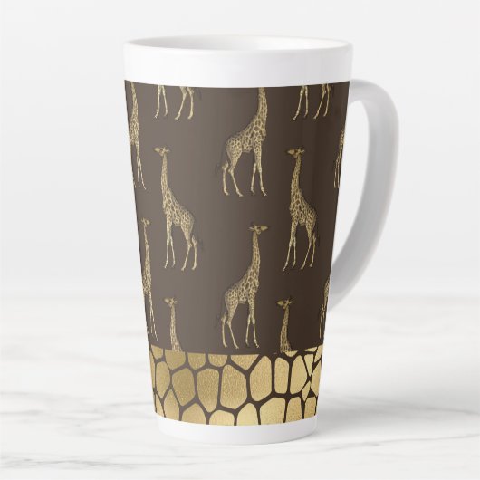 Gold Giraffe Elegant Chic Stilvoll Milchtasse (Rechte Ecke)