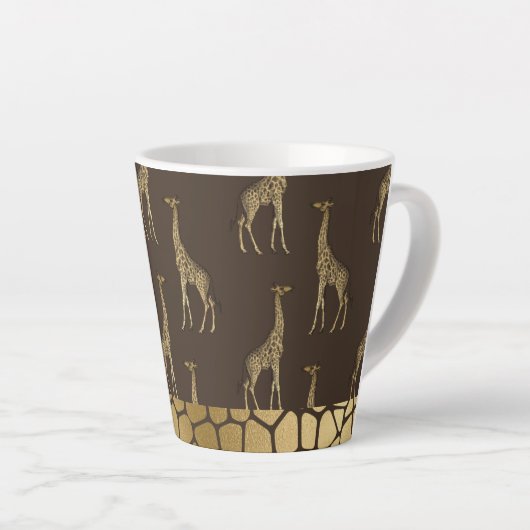 Gold Giraffe Elegant Chic Stilvolle Kleine Latte T Milchtasse (Rechte Ecke)