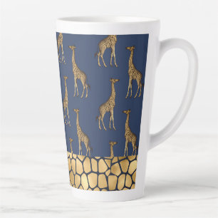 Gold Giraffe Elegant Navy Blue Chic Stilvoll Milchtasse