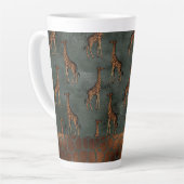 Gold Giraffe Elegante Chic Stilvolle Bronze Latte Milchtasse (Linke Ecke)