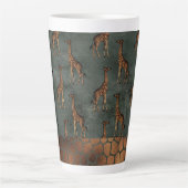 Gold Giraffe Elegante Chic Stilvolle Bronze Latte Milchtasse (Vorderseite)
