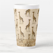 Gold Giraffe Elegante Chic Stilvolle VintageLatte Milchtasse (Vorderseite)