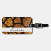 Gold Giraffe, Gold Glitzer, Dschungel, Ihr Name Gepäckanhänger (Vorderseite horizontal)