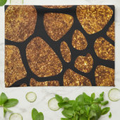 Gold Giraffe, Gold Glitzer, Dschungel, Ihr Name Handtuch (Gefaltet)