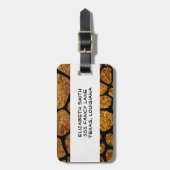 Gold Giraffe, Gold, Glitzer, Giraffe Print, Dschun Gepäckanhänger (Vorderseite vertikal)