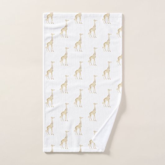 GOLD GIRAFFE JUNGLE WHITE BADEZIMMER TOWEL SET (Handtuch)