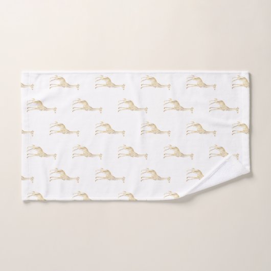 GOLD GIRAFFE JUNGLE WHITE BADEZIMMER TOWEL SET (Handtuch)