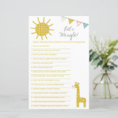 Gold Giraffe Lass uns mischen! Baby Shower Game (Stehend Vorderseite)