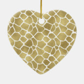 Gold Giraffe Print Keramik Ornament (Hinten)