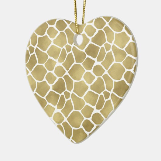 Gold Giraffe Print Keramik Ornament (Links)