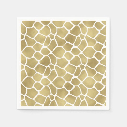 Gold Giraffe Print Serviette (Vorderseite)