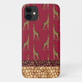 Gold Giraffe Stilvolles BurgundyChic Stilvoll Case-Mate iPhone Hülle