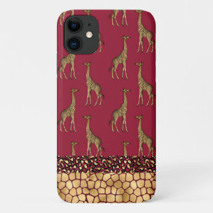 Gold Giraffe Stilvolles BurgundyChic Stilvoll Case-Mate iPhone Hülle