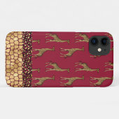 Gold Giraffe Stilvolles BurgundyChic Stilvoll Case-Mate iPhone Hülle (Rückseite (Horizontal))