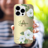 Gold Girly Floral Watercolor Glam Monogram Script