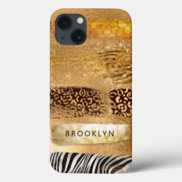 Gold Girly Leopard Zebra Giraffe Cheetah Print Case-Mate iPhone Hülle