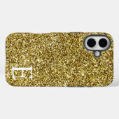 Gold Girly Printed Glitzer Stilvoll und Niedlich Case-Mate iPhone Hülle (Rückseite (Horizontal))