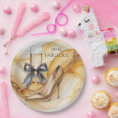 Gold Gitter High Heel 50 & Fabulous Birthday Party Pappteller (Party)