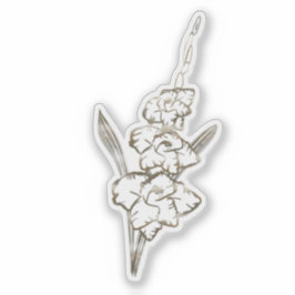 Gold Gladiolus Glad Blume Aufkleber