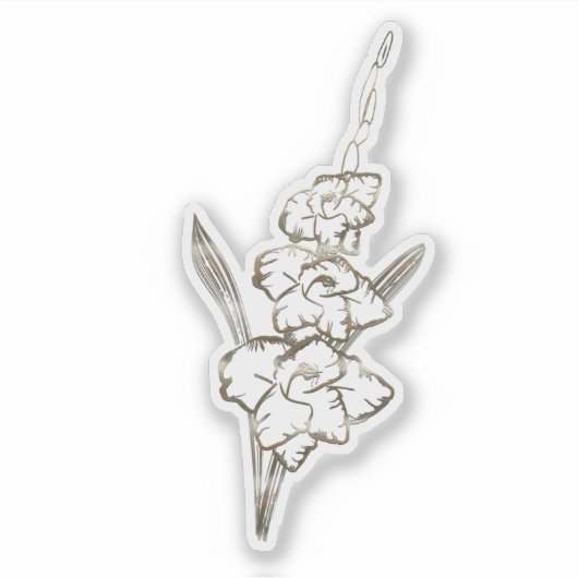 Gold Gladiolus Glad Blume Aufkleber (Vorderseite)