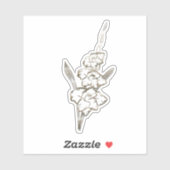 Gold Gladiolus Glad Blume Aufkleber (Blatt)