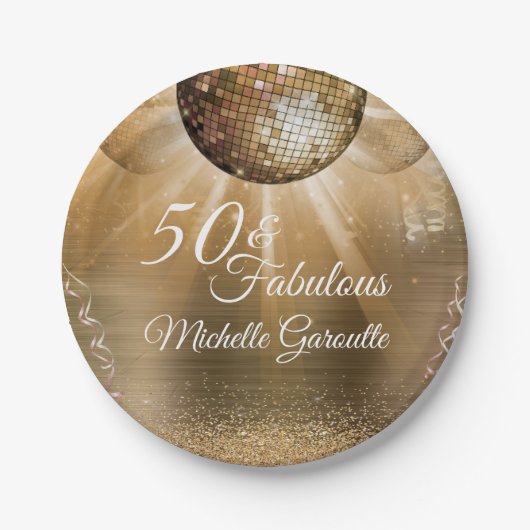 Gold Glam 50 und Fabelhaft Pappteller (Vorderseite)