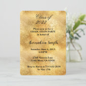 Gold Glam Abschluss Ihr Foto Einladung (Stehend Vorderseite)