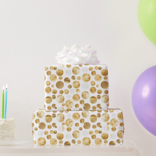 Gold Glam Abstrakt Dots Geburtstag Geschenkpapier (Partygeschenke)