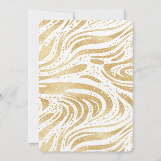 Gold Glam Abstrakt Wirbel Brautparty Einladung (Rückseite)