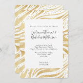 Gold Glam Abstrakte Wirbel Hochzeit Einladung (Vorne/Hinten)