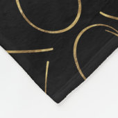 Gold Glam auf schwarz XOXO Fleecedecke (Ecke)
