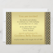 Gold Glam Bio Batik Geburtstagsparty Einladung (Rückseite)