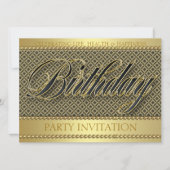 Gold Glam Bio Batik Geburtstagsparty Einladung (Vorderseite)