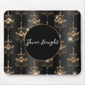 Gold Glam Black Chandeliers Mousepad (Vorne)