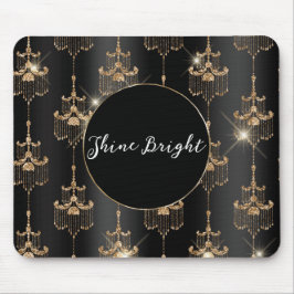 Gold Glam Black Chandeliers Mousepad
